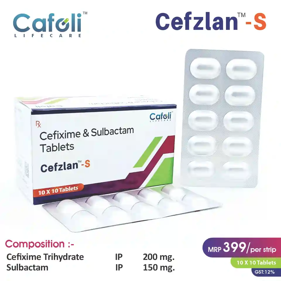 Cefixime 200mg + Sulbactam 150mg Tablet at the best price in PCD Pharma Franchise for Bacterial infections.